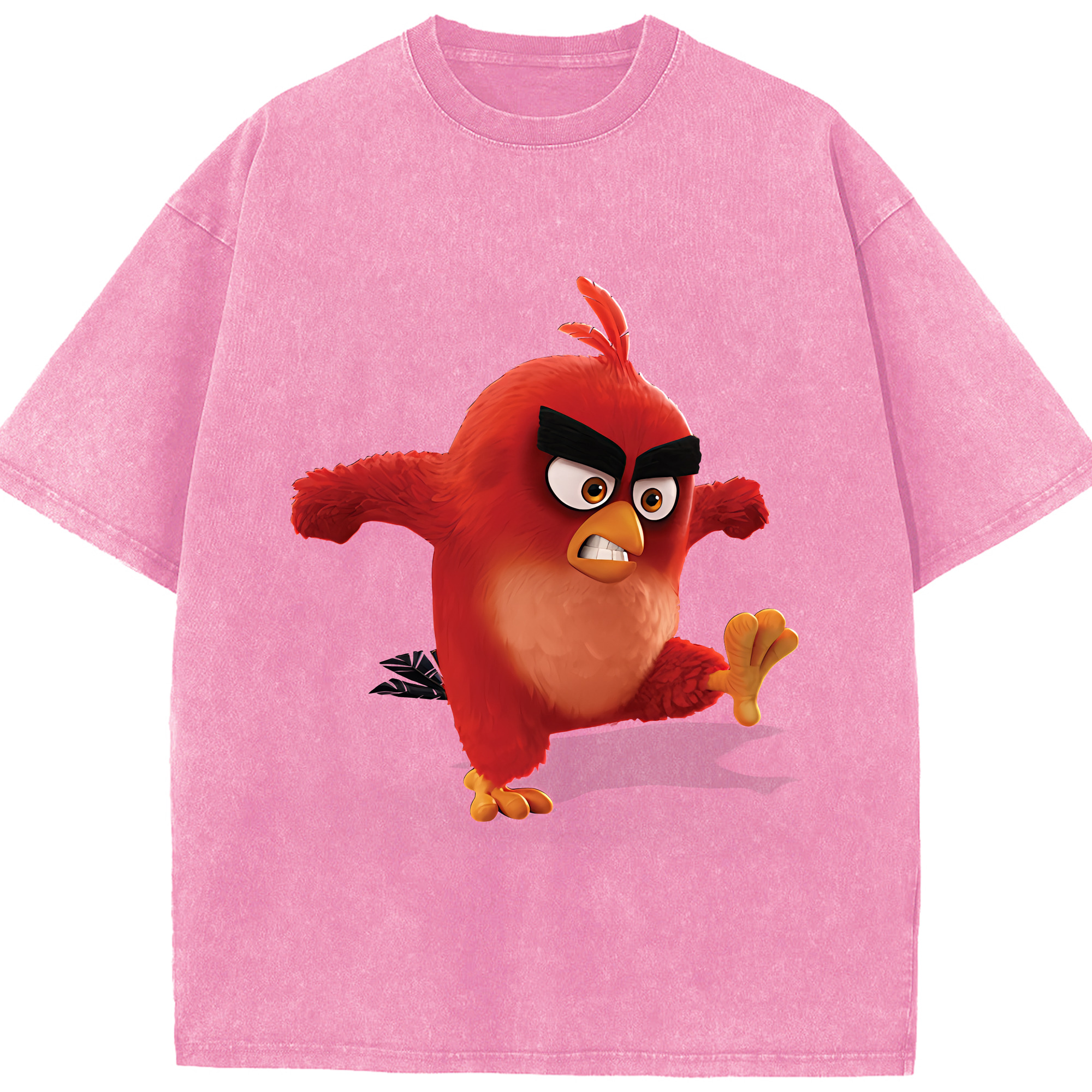 （画像用） Angry Birds アングリーバード 綿100% ヴィンテージ風 半袖Tシャツ（フロントプリント）